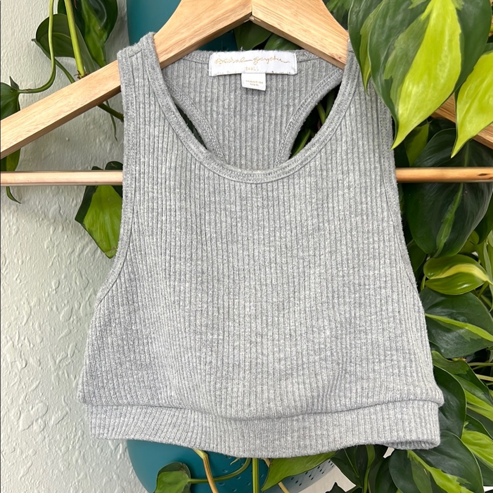Spiritual Gangster Gray Ribbed Crop Tank